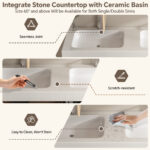 Minimalist Floating Vanity for Modern Small Bathrooms, Bathroom Vanity with Sink Mirror Set, Solid Wood Bathroom Sink Cabinet with Big Storage - 图片 6